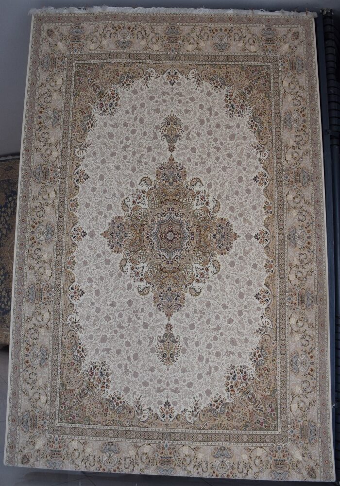 فرش سارینا برجسته کرم سفید کد 41408