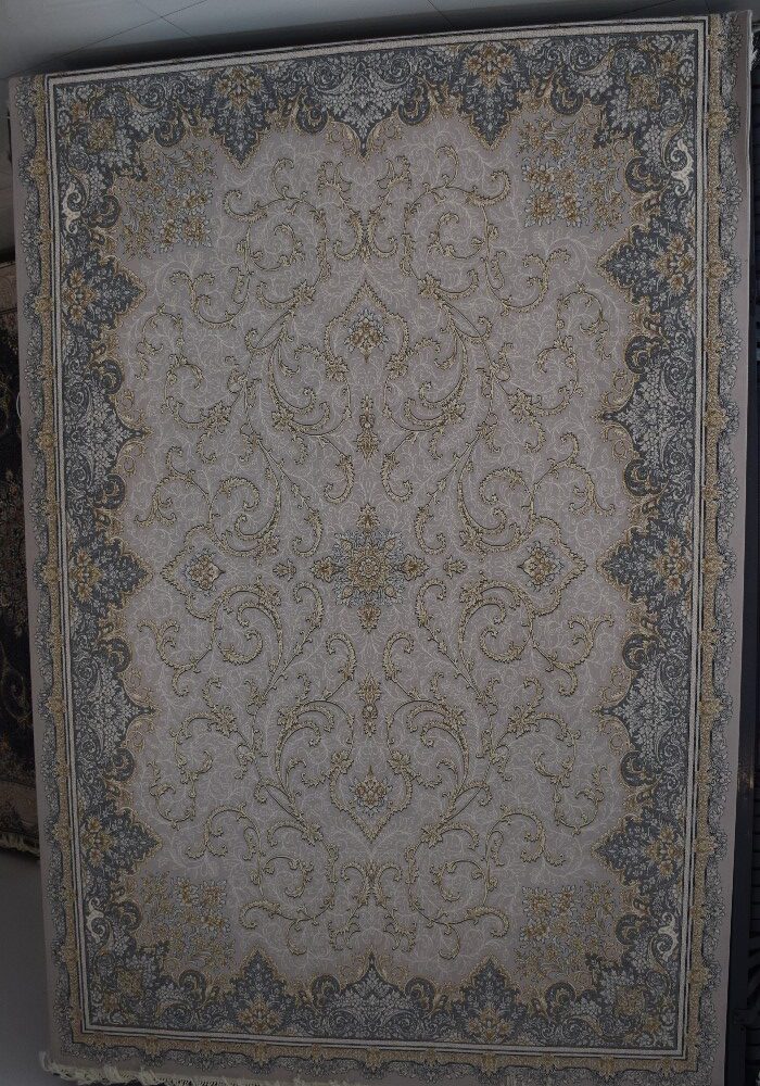 فرش طرح 1142 نقره ای کد 44890