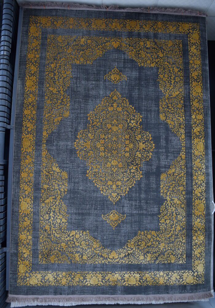 فرش طرح 70022 طلایی کد 34630