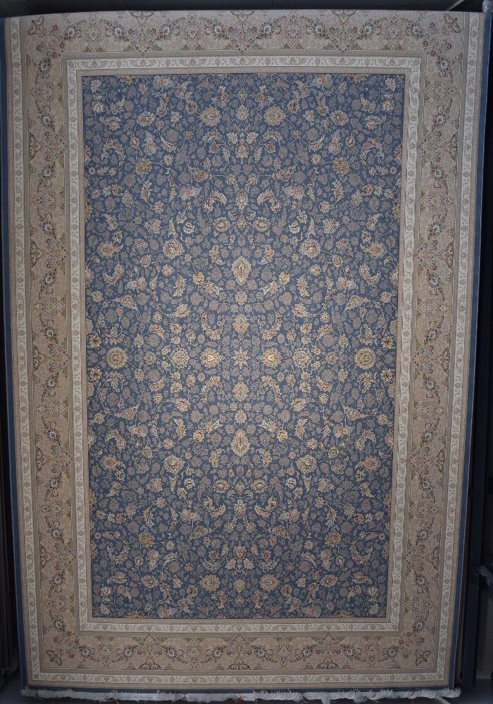 فرش طرح لیندا آبی تیره کد 41635