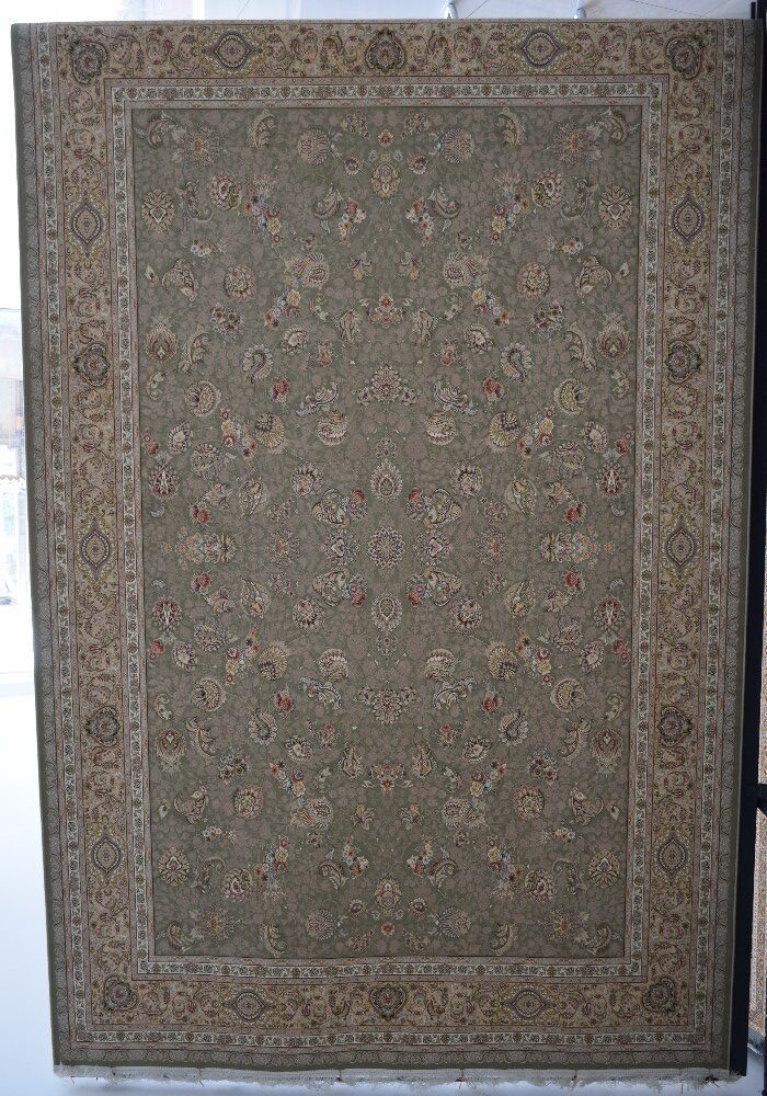 فرش افشان سلطنتی برجسته سبز کد 41407