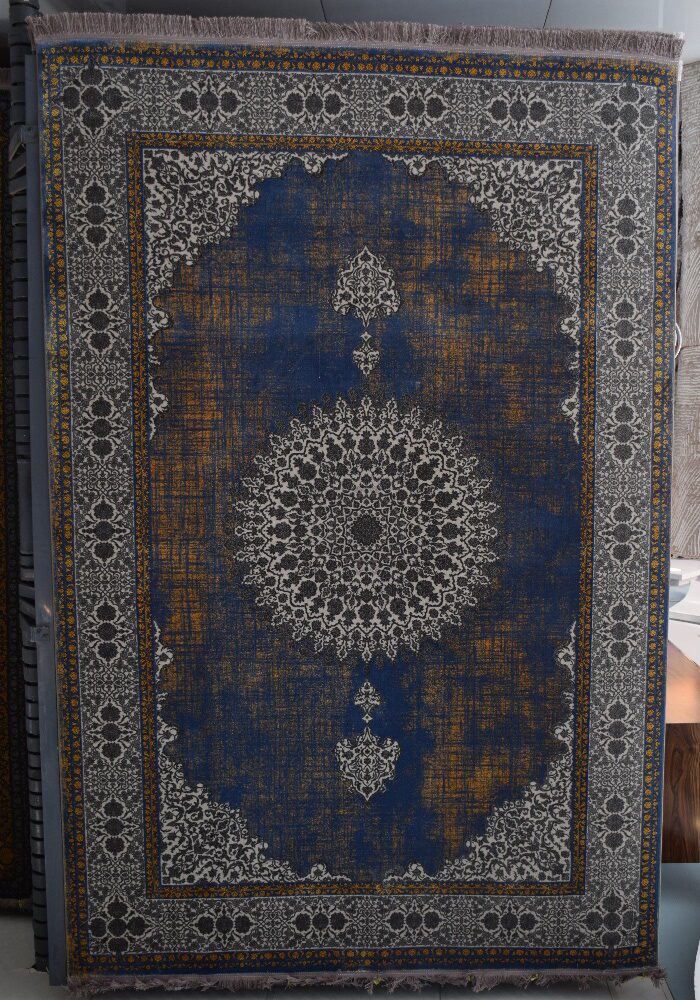 فرش طرح 70011 آبی طوسی کد 37686