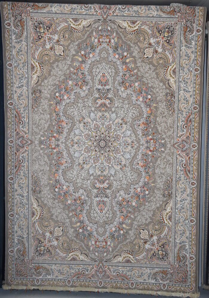 فرش طرح طنین نقره ای کد 42670
