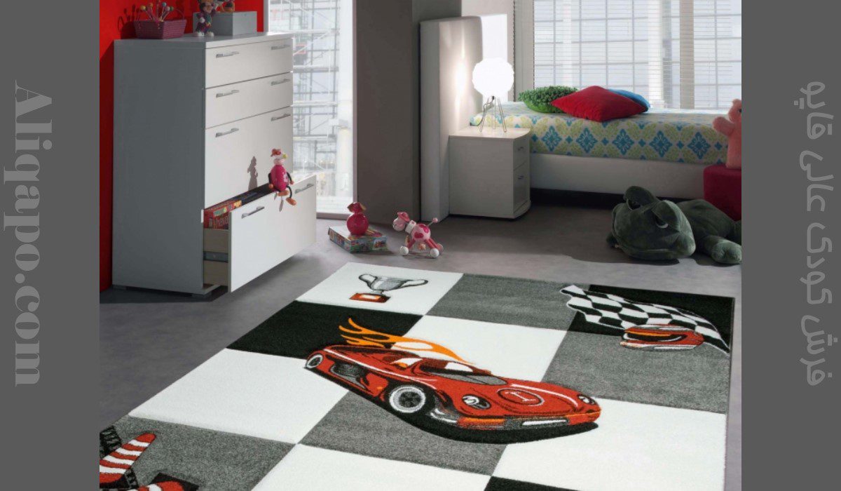 فرش اتاق کودک طرح ماشین